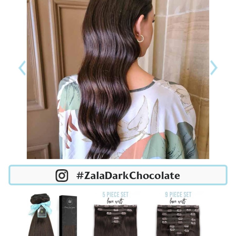 Zala 20 in chocolate brown clip in 5 piece set